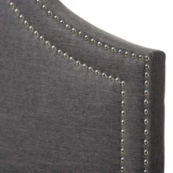 Kirklands Home Dark Scalloped Corner Queen Headboard Gray Best