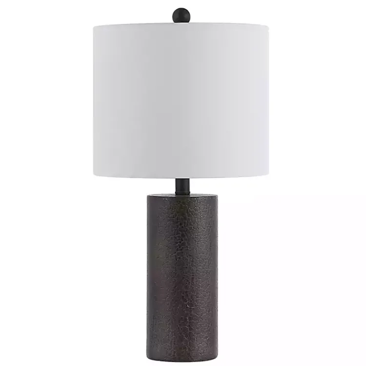 Kirklands Home Dark Gray Textured Nori Table Lamp White Clearance