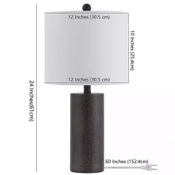 Kirklands Home Dark Gray Textured Nori Table Lamp White Clearance