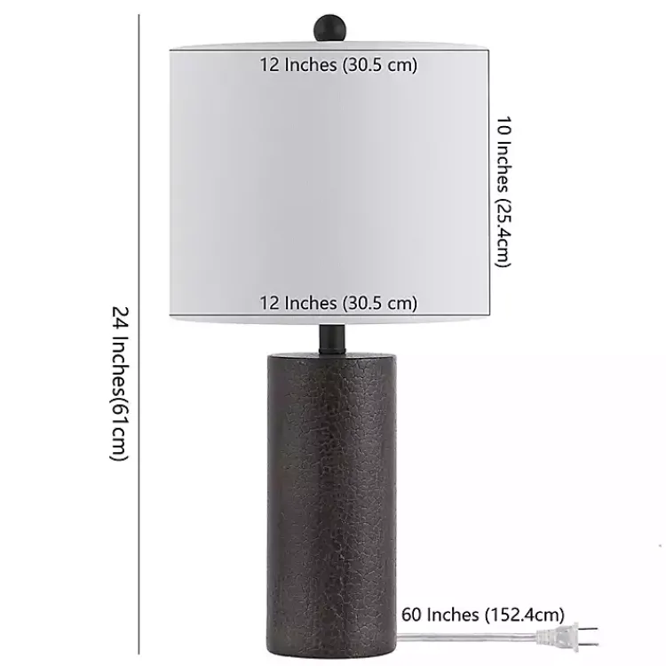 Kirklands Home Dark Gray Textured Nori Table Lamp White Clearance