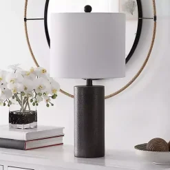 Kirklands Home Dark Gray Textured Nori Table Lamp White Clearance