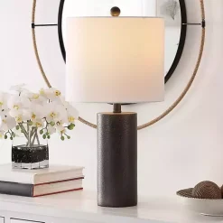 Kirklands Home Dark Gray Textured Nori Table Lamp White Clearance