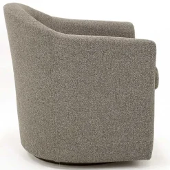 Kirklands Home Dark Tufted Swivel Barrel Accent Chair Gray Sale