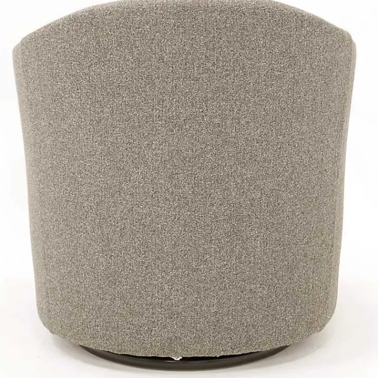 Kirklands Home Dark Tufted Swivel Barrel Accent Chair Gray Sale