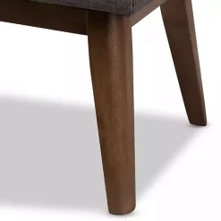 Kirklands Home Dark Tufted Walnut Wood Bench Gray Discount