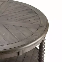 Kirklands Home Dark Turned Legs Cofee Table Gray Hot