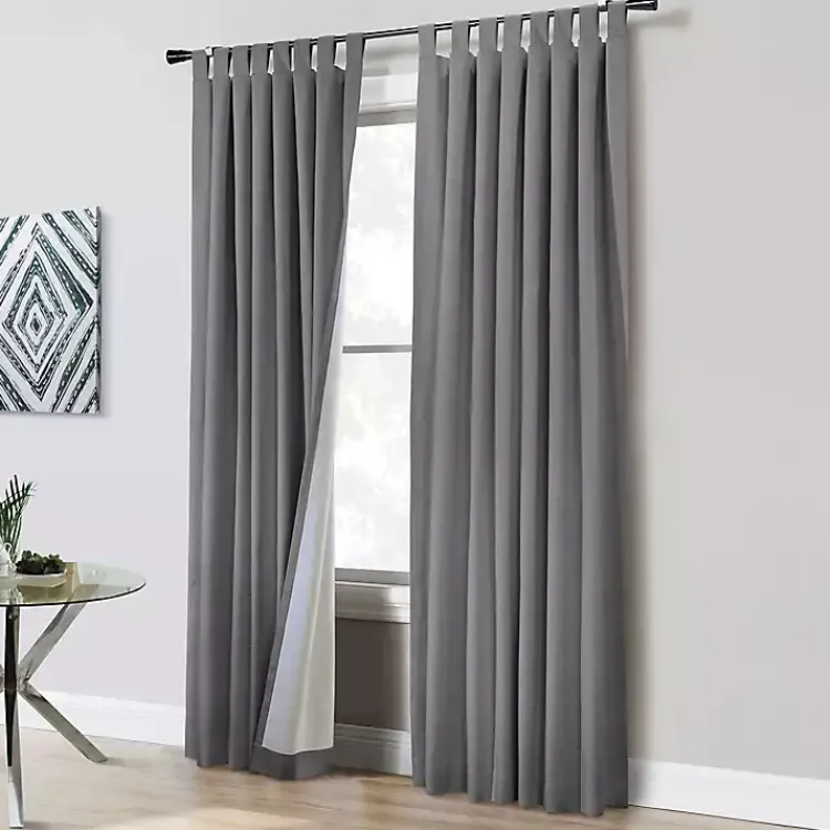 Kirklands Home Dark Ventura Blackout Curtain Panel, 95 in. Gray Sale