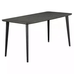 Kirklands Home Dark Wood and Metal Dining Table Gray New