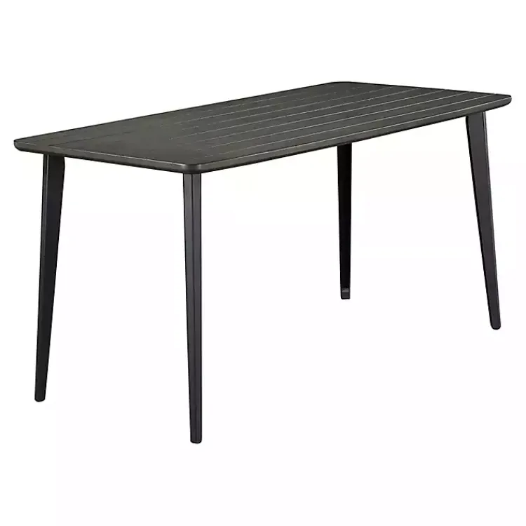 Kirklands Home Dark Wood and Metal Dining Table Gray New