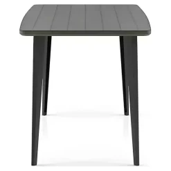 Kirklands Home Dark Wood and Metal Dining Table Gray New