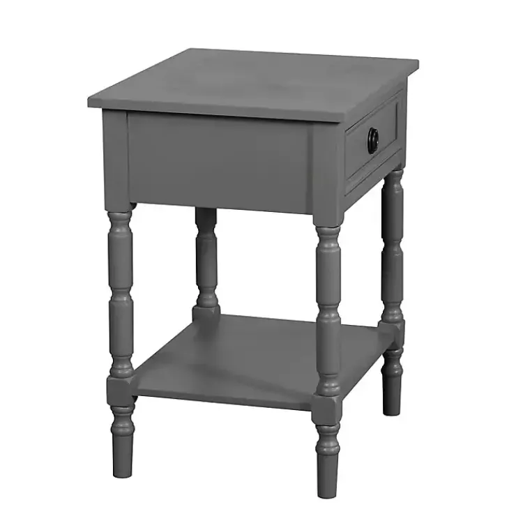 Kirklands Home Dark Wood Barrett Accent Table Gray Outlet