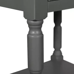 Kirklands Home Dark Wood Barrett Accent Table Gray Outlet