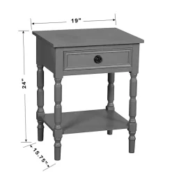 Kirklands Home Dark Wood Barrett Accent Table Gray Outlet
