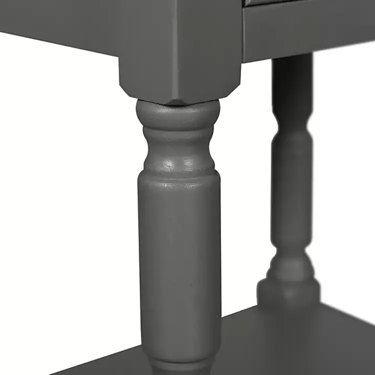 Kirklands Home Dark Wood 4-Drawer Barrett Console Table Gray Sale