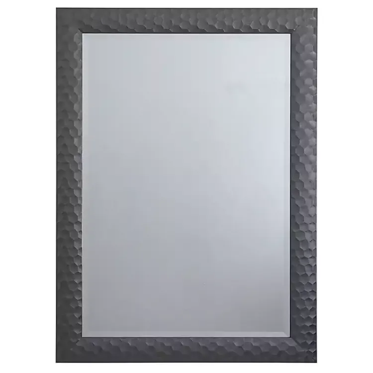 Kirklands Home Dark Gray Wood Framed Beveled Edge Wall Mirror Hot