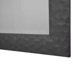 Kirklands Home Dark Gray Wood Framed Beveled Edge Wall Mirror Hot
