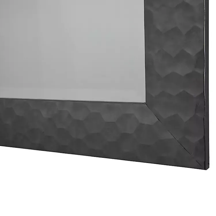 Kirklands Home Dark Gray Wood Framed Beveled Edge Wall Mirror Hot