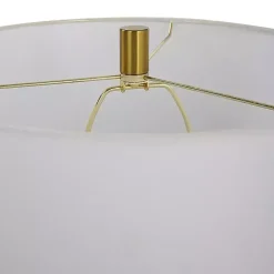 Kirklands Home Dark Green and Gold Eva Table Lamp White Clearance