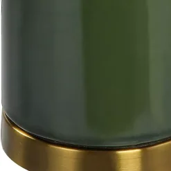 Kirklands Home Dark Green and Gold Eva Table Lamp White Clearance