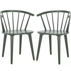 Kirklands Home Dark Blanchard Dining Chairs, Set of 2 Green Hot