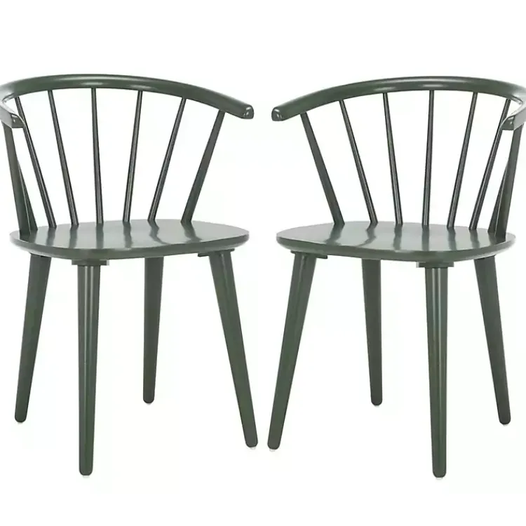 Kirklands Home Dark Blanchard Dining Chairs, Set of 2 Green Hot