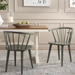 Kirklands Home Dark Blanchard Dining Chairs, Set of 2 Green Hot