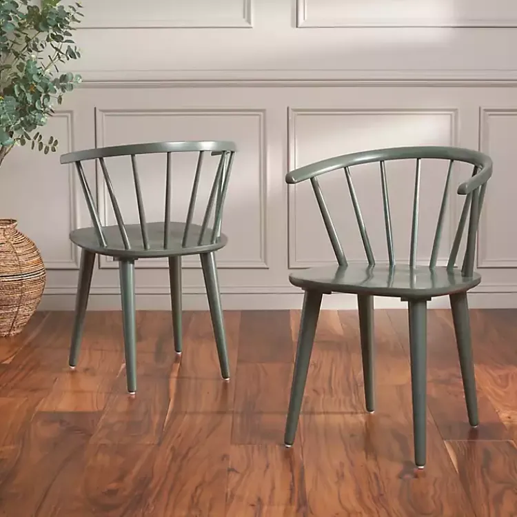 Kirklands Home Dark Blanchard Dining Chairs, Set of 2 Green Hot