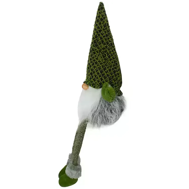 Christmas Decorations>Kirklands Home Dark Gnome Shelf Sitter Green