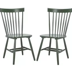 Kirklands Home Dark Parker Spindle Dining Chairs, Set of 2 Green New