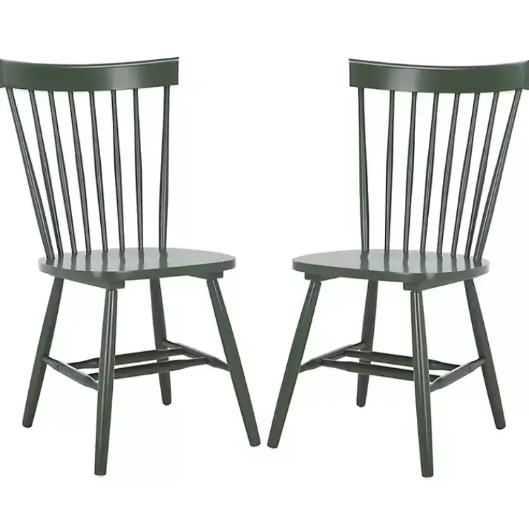 Kirklands Home Dark Parker Spindle Dining Chairs, Set of 2 Green New