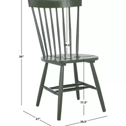 Kirklands Home Dark Parker Spindle Dining Chairs, Set of 2 Green New