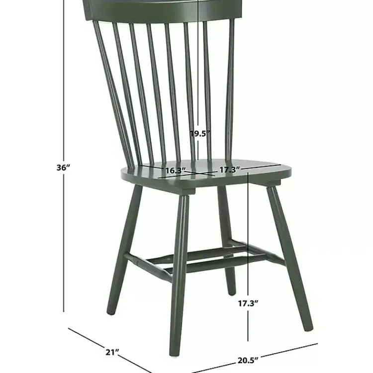 Kirklands Home Dark Parker Spindle Dining Chairs, Set of 2 Green New