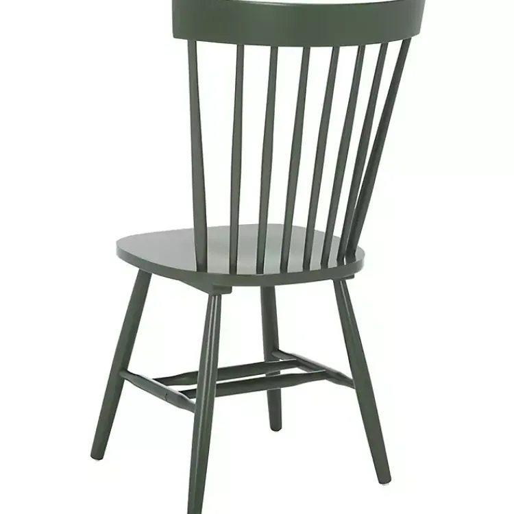 Kirklands Home Dark Parker Spindle Dining Chairs, Set of 2 Green New