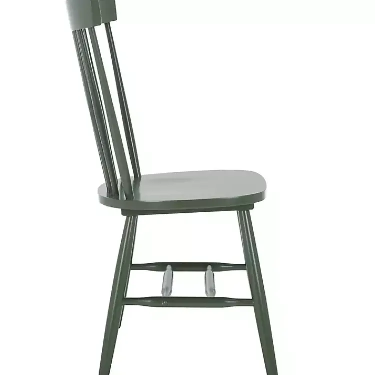 Kirklands Home Dark Parker Spindle Dining Chairs, Set of 2 Green New