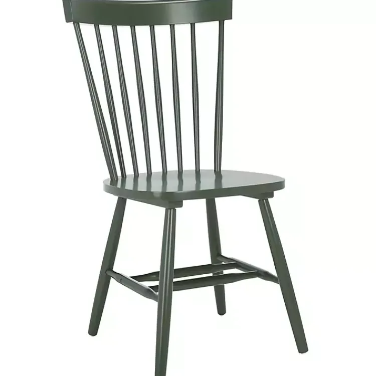 Kirklands Home Dark Parker Spindle Dining Chairs, Set of 2 Green New