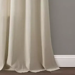Kirklands Home Dark Linen Lace Curtain Panel Set, 84 in. Tan Sale