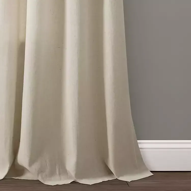 Kirklands Home Dark Linen Lace Curtain Panel Set, 84 in. Tan Sale