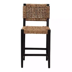 Kirklands Home Dark Mahogany Lattice Counter Stool Brown New