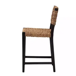 Kirklands Home Dark Mahogany Lattice Counter Stool Brown New