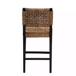Kirklands Home Dark Mahogany Lattice Counter Stool Brown New