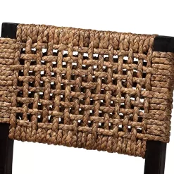 Kirklands Home Dark Mahogany Lattice Counter Stool Brown New