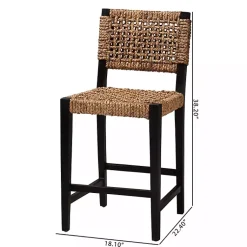 Kirklands Home Dark Mahogany Lattice Counter Stool Brown New