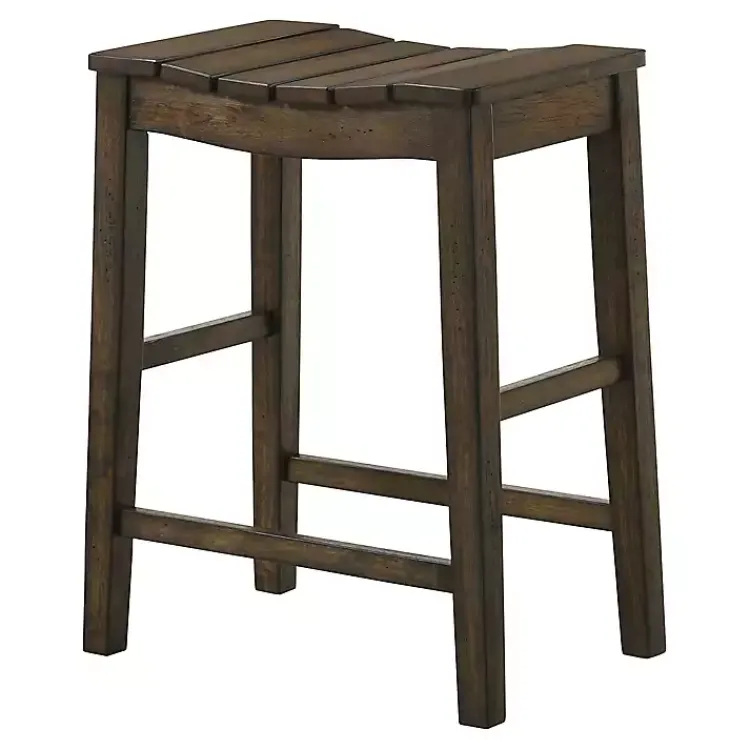 Kirklands Home Dark Oak Wood Whitcombe Counter Stools, Set of 2 Brown Best