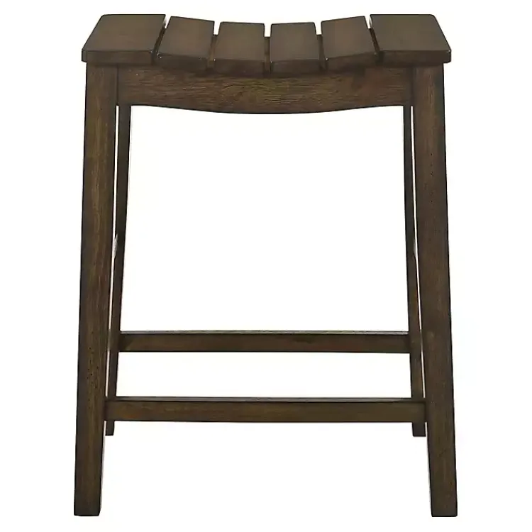 Kirklands Home Dark Oak Wood Whitcombe Counter Stools, Set of 2 Brown Best