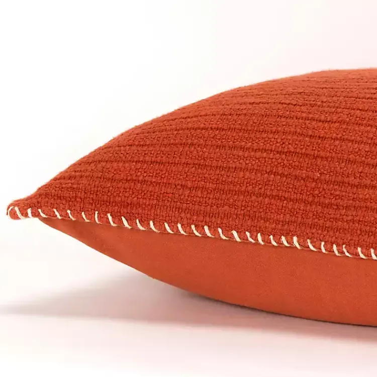 Pillows>Kirklands Home Dark Subtle Striped Oversized Pillow Orange