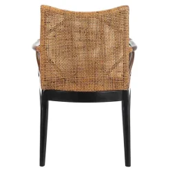 Kirklands Home Dark Rattan and Mahogany Gianni Accent Chair Brown