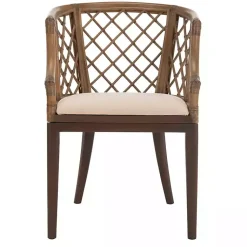 Kirklands Home Dark Rattan Curved Back Carlotta Accent Chair Brown Best