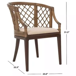 Kirklands Home Dark Rattan Curved Back Carlotta Accent Chair Brown Best