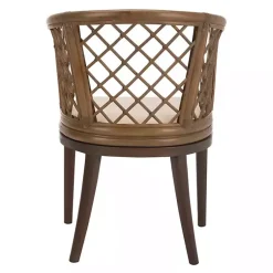Kirklands Home Dark Rattan Curved Back Carlotta Accent Chair Brown Best