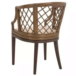 Kirklands Home Dark Rattan Curved Back Carlotta Accent Chair Brown Best